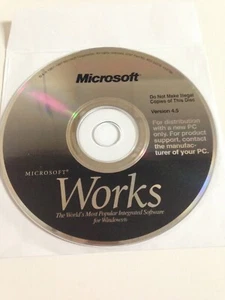 Microsoft Works 4.5 Word Windows PC CD-ROM Office Suite new old stock - Picture 1 of 1