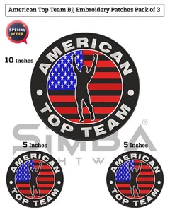 Pack of 3 American Top Team BJJ Embroidery Patches BJJ Gi Patches BJJ Patches - Picture 1 of 8