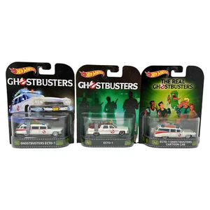 Hot Wheels Retro Entertainment Ghostbusters Ecto-1 Cars 1:64 Diecast Lot of 3 - Picture 1 of 5