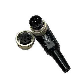 2/teiliges Set M16 Panelmontage 6-Pin rechter Winkel Verriegelungsstecker/Buchse Lötzinn Anschluss - Bild 1 von 6