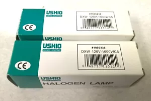 Two Genuine USHIO DXW 1000 watt 120v Halogen Lamps, NEW - Picture 1 of 4