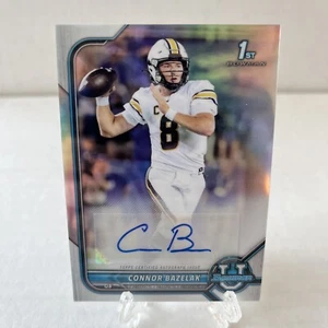 2022 Bowman U Football 1st Bowman Refractor Connor Bazelak Auto Bowling Green - Picture 1 of 2