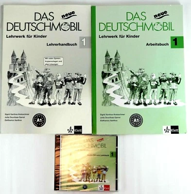 DES Neue DEUTSHMOBIL Hehrwerk fur Kinder Arbeitsbuch Lehrerhandbuch Books and CD - Image 1 of 4