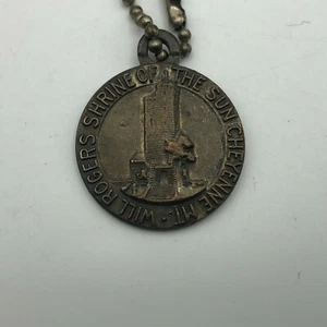 Will Rogers Fob Keychain Shrine Of The Sun Cheyenne MT Bates + Klinke Vintage - Picture 1 of 12