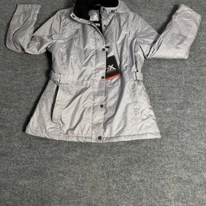 NWT ZeroXposur Winter Jacket Womens Medium Gray Hooded Full Zip Insulated - Picture 1 of 11