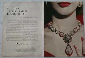 1960 Van Cleef & Arpels Ruby diamond necklace earrings vintage jewelry ad - Picture 1 of 2