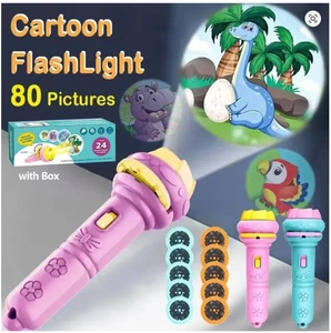 1 Stück Rosa 10 Karten Cartoon Projektion Taschenlampe 80 Muster Kreative Kinder Fl - Bild 1 von 1