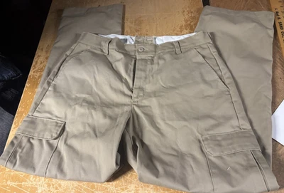 Red Kap Khaki Tan Industrial Cargo Utility Workwear PT88 Pants Men 36x33 UNIFORM - image 1 of 4
