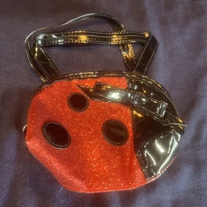 Ladybug Purse with Black Straps Red Glitter - Picture 1 of 3