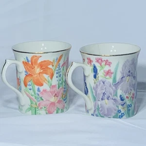 (2) LENOX Vintage The Flower Blossom Collection Suzanne Clee Tea Coffee Mug LNC - Picture 1 of 5