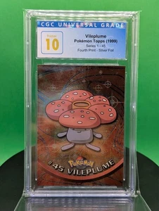 CGC 10 Pristine Vileplume Pokemon Topps Series 1 Fourth Print Silver Foil 1999 - Picture 1 of 2