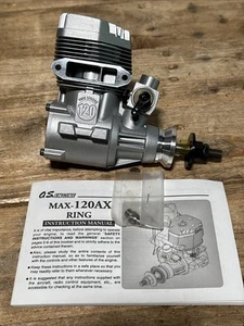 OS 120 AX Two Stoke Nitro RC Airplane Engine 70D Carb No Muffler NEW - Picture 1 of 7