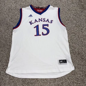Adidas Kansas Jayhawks Basketball Jersey Youth Large #15 White - Picture 1 of 11