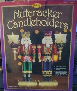 Costco Pair 12" Nutcracker Candle Holders Christmas Set In Box #796200 - Picture 1 of 24