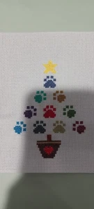 Terminado Estampado Pata de Navidad Animal Árbol Acabado Punto de Cruz - Imagen 1 de 3