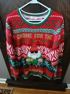 Gnome For The Holidays Ugly Christmas Sweater Size L ( 42-44)  - Picture 1 of 5