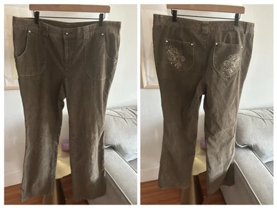 Винтажный стиль и Co зеленый вельвет вышивка запонки Western Y2K размер 16 - Изображение 1 из 4