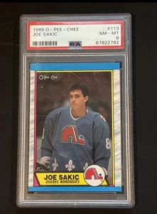 1989-90 O-Pee-Chee - Joe Sakic #113 (RC) PSA 8 Rookie Card - Picture 1 of 2