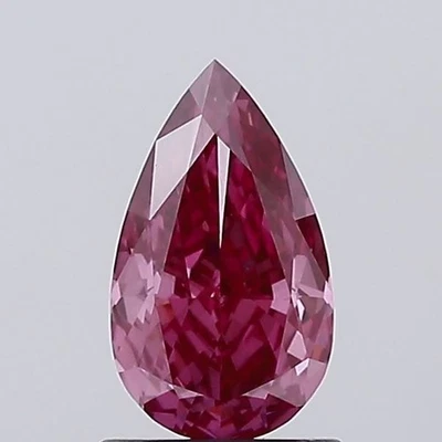 Pear 1.01 Carat Fancy Vivid  Pink VS2 IGI Certified Loose Lab Grown Diamond - Image 1 of 3