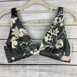 Athleta Womens Aqualuxe Wildflower Plunge Bikini Swimsuit Top Medium No Pads - Picture 1 of 5