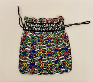 Vintage 1970’s Beaded Diamond Pattern Candy Dot Pouch Purse Bag Collectible. - Picture 1 of 9