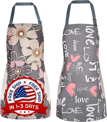 Delantal Impermeable Para Mujer Con Bolsillos, De Fácil Limpieza, Ajustable NUEVO. Foto 1 de 4