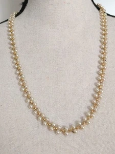 Vintage Gold tone Chain W/Pearl Imitation 24" Necklace  - Picture 1 of 5