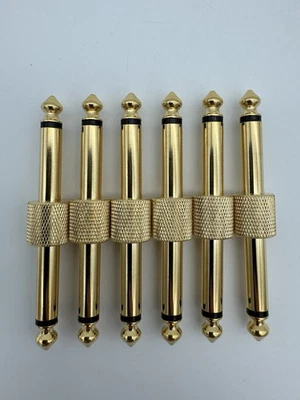 Conector de pedal de efectos de guitarra de 6 piezas 1/4” adaptador de parche de acoplador de 6,35 mm Foto 1 de 2