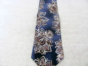 JS BLANK ALL SILK  TIE    Excellent Handsome NWT DISPLAY Blue Print* - Picture 1 of 5