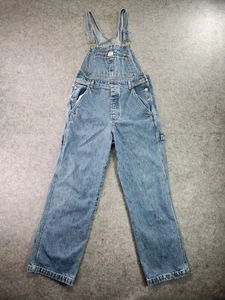 Vintage Calvin Klein Overalls Womens M Denim Stone Wash Carpenter 90s Wide Leg - Picture 1 of 15