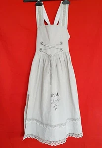 VINTAGE GEISENPETTE OKTOBERFEST DIRNDL TYROL IVORY LINEN GIRLS DRESS-SIZE:06/116 - Picture 1 of 8