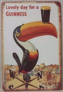 GUINNESS Rustic Look Vintage Tin Metal Sign Man Cave, Shed-Garage & Bar Sign - Picture 1 of 2