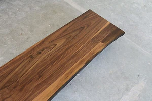 Lavabo mesa placa nogal madera maciza con borde de árbol NUEVO madera pegajosa - Imagen 1 de 12