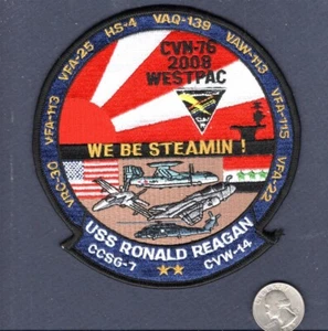 CVN-76 USS RONALD REAGAN 2008 WESTPAC US Navy Squadron Cruise Patch - Picture 1 of 1
