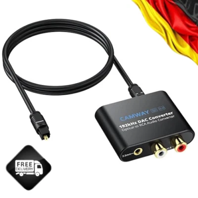 DA Wandler, CAMWAY 192Khz DAC Digital Zu Analog Wandler Audio Konverter, SPDIF O - Bild 1 von 4
