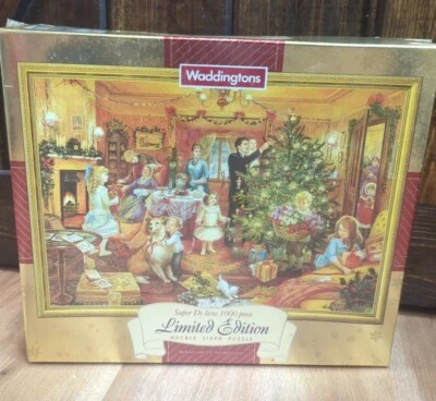 NEW! Waddingtons Super De Luxe 1000 Piece Double Sided Christmas Puzzle - Image 1 of 4