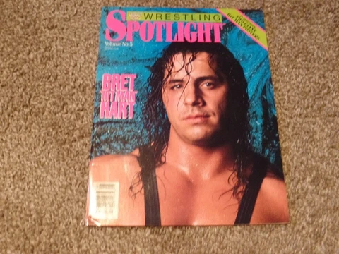 wwf BRET HART SPOTLIGHT VOLUME NO. 5 W/POSTER & CATALOG wrestling MAGAZINE Cover
