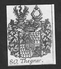 1750 - Thegner Wappen vapen coat of arms Heraldik Genealogie Kupferstich