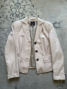 Akris Bergdorf Goodman Dusty Rose Leather 3 Button Jacket Size 8 - Picture 1 of 9