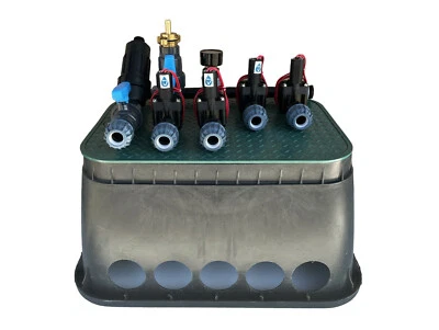 PE Rohr, Kopfstation, Verteiler, Hunter Magnetventile PGV101, Ventilbox 65 x 50 - Bild 1 von 2