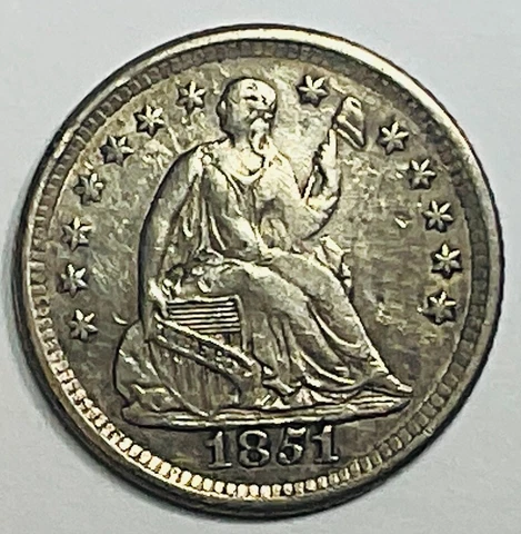 1851 O Seated Liberty Half Dime - Nice High Grade Type Coin Cover