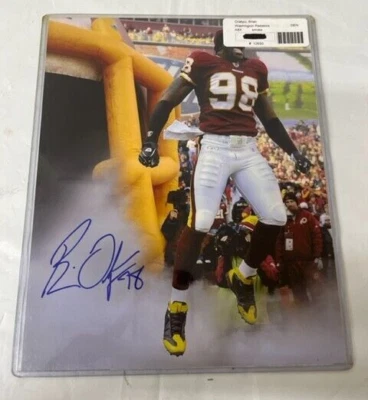 Póster protegido firmado por Brian Orakpo Washington Redskins 8x10, AUTÉNTICO Foto 1 de 4