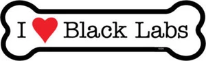 I Heart (Love) Black Labs Dog Bone Car Fridge Magnet 2"x7" USA Made Waterproof - Imagen 1 de 4