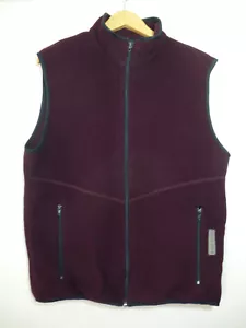 Black Diamond Vtg Vest Men Large Fleece Burgundy Full Zip Sleeveless Made in USA - Picture 1 of 11