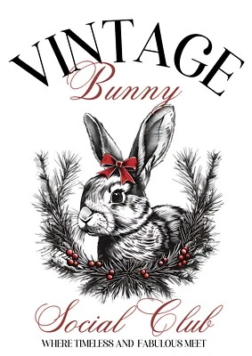 BÜGELBILD-Vintage-Shabby-Nostalgie-Ostern-Hase-Vintage Bunny-3560 - Bild 1 von 2