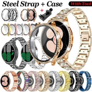 Metal Strap Band Crystal Case Cover For Samsung Galaxy Watch 6 5 4 40/44mm 42/46 - Picture 1 of 45