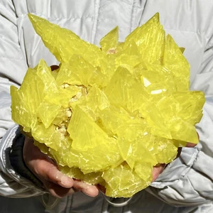 3.04LB Rare yellow sulfur crystal quartz crystal mineral specimen - Afbeelding 1 van 12