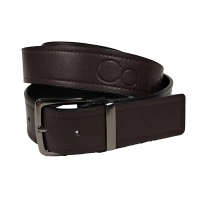 Cinturón marrón de cuero sintético Calvin Klein para hombre talla XL 41 a 45 pulgadas de cintura Foto 1 de 4