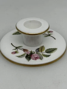 1- Vintage Wedgewood Hathaway Rose Candle Holder Made in England Fine Bone China - Picture 1 of 9