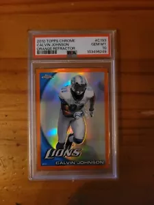2010 Topps Chrome Orange Refractor #C193 Calvin Johnson PSA 10 Gem Mint Pop 6! - Picture 1 of 1